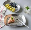 Plates Creative Vintage Iron Tray Snack Plate Japanese Korean Dried Fruit Pripe Fries Cake dessert Frukter Dish