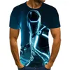 T-shirts pour hommes 2023 été rue mode motif coloré 3DT chemise personnalité impression T-shirt à manches courtes