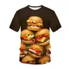 Heren t shirts zomer cool shirt voor mannen alledaagse eten friet patroon 3D printing boy's t-shirt casual korte mouwen grappige top