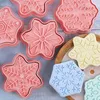 Moules de cuisson 8pcs / Set Cake Mold Fournitures de qualité alimentaire Texture douce Compact DIY Pratique Démoulage Réutilisable Forme de flocon de neige Cookie C