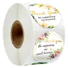 Sieradenzakken Bedankt sticker gouden folie afdichtinglabels 500 stks/roll 1 inch bloemen tags voor het ondersteunen van zakelijke cadeaubon pakket decor