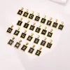 Pendant Necklaces Full Gloss Square Acrylic Letter Chain For Women Stainless Steel Custom Gold Color 26 A-Z Charm