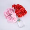 Strings 10/20LED Rose Flower String Lights Artificial Bouquet Garland USB/Battery Operated For Valentine's Day Wedding Party