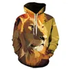 Herrtröjor plus storlek toppar kläder retro tiger skräck streetwear mode 3d digital tryck tröja män hoodie anpassad