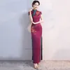 Etniska kläder 2023 Kinesisk klädparti Cheongsam vintage stil kväll orientalisk kvinna elegant qipao vestido