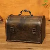 Schmuckbeutel 6 Farben Retro Elegante hölzerne Piraten-Aufbewahrungsbox mit Schloss Vintage-Schatztruhe für Organizer-Heimdekoration