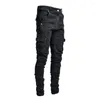 Men's Jeans Trendy Denim Pants Men Stretchy Skin-friendly Mid Waist Skinny