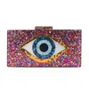 Lady Chain Shoulder Crossbody Handbag Acrylic Evil Eye Purse Women Box Evening Bags and Clutches211h