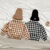 Giacche 0-2 anni Spring Born Boys Plaid Casual Cappotto a maniche lunghe Autunno Inverno Abbigliamento per bambine