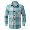 Men's Casual Shirts Collar Dress Shirt Men's Autumn And Winter Color Plaid Single-breasted Warm Thick Long-sleeved Men Blazers Work