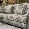 Coprisedie Set di divani in stile giardino europeo Cotone Lino Jacquard Pizzo Asciugamano Cuscino Schienale Bracciolo Federa Copertura componibile F