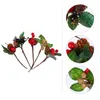 Julekorationer Pine Berry Artificial Picks Red Stems Branch Cones Pick Branches Craftswreath Flower Fake Holly Tree Wreaths Floral