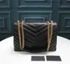 Real Authentic Quality Designer LOULOU Bag Large Shoulder chains crossbody clutch bags purses Genuine Calfskin Leather brandwomensbags