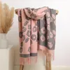 Scarves 2023 Korean Autumn And Winter Style Cashmere Flower Women's Scarf Fashionable Long Beard Thickened Warm Wrapped With Shawl