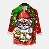 Men's Casual Shirts Long Sleeve Button Up For Men Autumn Winter Christmas 3D Mens Ultra Cotton