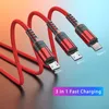 3 in 1 USB Micro Type C 케이블 Samsung Huawei Xiaomi 휴대 전화 액세서리 빠른 충전 USB C 케이블 충전기 USB 케이블