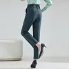 Women's Pants Women Fahion High Quality Black Teal Colors Business Casual For Office Ladies Work Wear Ankle Trousers