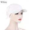 Ball Caps 20 Colors Pre-Tied Sun Visor Turban Brim Slip On Design Women Outdoor Exercise Baseball Hair Loss Hijab Head Scarf