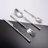 Dinnerware Sets Silver Cutlery Set Matte Stainless Steel Flatware Creative Fork Knife Spoon High Quality Household Kitchen Utensils