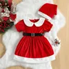 Vestidos de menina de Natal Meninas roupas festivas vestido fofo traje de moda simples inverno crianças figurmume cosplay roupas para crianças roupas