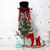 Decoraciones navideñas 68UE Tree Topper Hat Top clásico Bowknot grande Adornos de escritorio Fiesta de vacaciones de invierno Decoraciones para el hogar