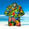 Chemises décontractées pour hommes été hommes hawaïen voyage revers hauts dames plage vacances mode mâle surdimensionné Blouse