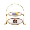 Tablice Cupcake Desser Stand European Style 2 -poziomowy talerz owocowy serwujący taca uchwyt na przyjęcie weselne dekoracja domu