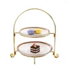 Plates Cupcake Dessert Stand European Style 2 Tier Pastry Fruit Plate Serving Tray Holder Wedding Party Home Decoration