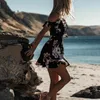 Casual Dresses Summer Short Dress Women Mini White Black Ladies Chiffon Floral Ruffle Beach Clothes 2023 Fashion Vestido