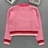 1220 L 2023 Autumn Sweaters Women's Cardigan Pink Sweater Lapel Neck Long Sleeve Brand Same Style Women's kexin