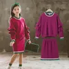 Set di abbigliamento Big Girl Autunno Primavera 2023 Set di vestiti per bambini Felpe con cappuccio Abito con gonna Casual Girks Abiti Costume