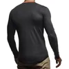 Men's T Shirts Men's Lim Fit Male Shirt Autumn And Winter Multi-button With Standard Solid Color Button V-neck Long Sleeves Basic