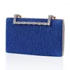 Sacs de soirée bleu royal pochette sac à main et sacs à main plissé sac à bandoulière pour les femmes 2023 Bling petit luxe croix corps mariée mariage portefeuille