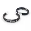 Link Bracelets Nordic Viking Rune Bead Double Leather Rope Braided Men's Bracelet Fashion Handmade Color Matching Beaded