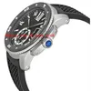 Najwyższej jakości luksusowy kaliber zegarku de czarny gumowy zegarek męski 42 mm automatyczne zegarki męskie 246n