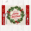 Bord trasa 4-stycken Set Christmas Table Good Pad Top Decoration Accessories Linen Oljesäker Hög temperaturbeständig matta