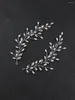 Headpieces Trendy Pearls Silver Bridal Headwear Handmade Wedding Headband For Bride Prom Hair Accessories Female Hairband 2PCS