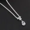 Ketting Oorbellen Set Prachtige Volledige CZ Zirconia Bruiloft Bruids Voor Vrouwen Meisje Gala Party Sieraden CN10131198n