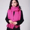 Scarves Unisex Rose Red Wool Thick Solid Color Women's&Men's Winter Shawl Scarf Wrap 010602