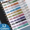 8/12 Colors Pearlescent Metallic Highlighter Art Markers Pen Drawing Pens for Glass Lettering Color Hand account diary