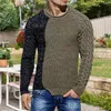 Suéteres de hombre Suéter de manga larga Tejido térmico Bloque de color Hombres Otoño Invierno Para el hogar