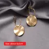 Bengelen oorbellen rond gevormd gouden eenvoudige metalen vintage voor vrouwen 2023 Koreaanse mode sieraden meisjes oorr.