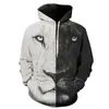 Heren hoodies plus size tops kleding retro tijger horror streetwear mode 3D digitaal printen sweatshirt heren hoodie aangepast