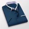 Men's Casual Shirts TFETTER Summer Business Shirt Men Short Sleeves Button Up Turn-down Collar Mens Clothing Plus Size 5XL