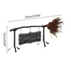 Tallrikar 41xB Halloween Broomstick Witch Hat Snack Bowl Stand Listning Sign Rack med avtagbar korgorganisatör hartshantverk Dekor