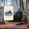 캠프장 수직 캔버스 야외 안뜰 12x18inch를위한 양면 봄 여름 캠퍼 캠핑 정원 깃발
