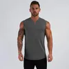 Männer Tank Tops 2023 Marke Workout Herren Sport Mode Casual Top Gym Kleidung Bodybuilding Fitness Singuletts Ärmellose Weste mit V-ausschnitt
