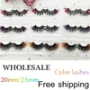 Outils de maquillage est 3D Mink Cils Coloré 100 Mink Lashes Mix Couleur Rose Bleu Rouge Blanc Faux Cils Fluffy Soft Cilias Vendeur 221231