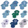 QQQ8 AIR01 Vintage 16 Bo Jackson Jersey 5 George Brett Bo Bichette 44 Hank Aaron 27 Vladimir Guerrero Jr. Ken Griffey Jr 34 Nolan Ryan Retro Baseball