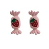 Stud Earrings Timlee E131 Originality Cute Red Strawberry Alloy Studs Temperament Jewelry Wholesale